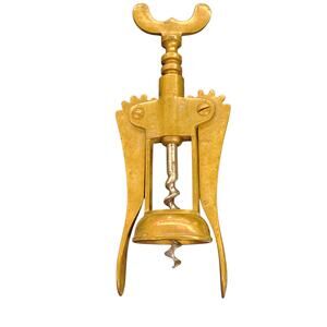 VIntage SOLID BRASS ITALIAN WINGED WINE CORKSCREW & BOTTLE OPENER- STAMPED ITALY